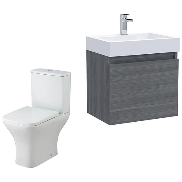 Alternate image of Nuie Deco Contemporary 500mm Wide Wall Hung Cloakroom Pack
