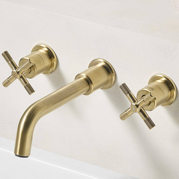 Alternate image of Bristan Cruzar 3 Hole Bath Filler Tap - Long Curved Spout - Crosshead Handles - Wall Mounted