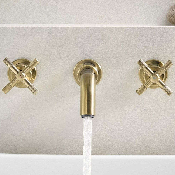 Alternate image of Bristan Cruzar 3 Hole Bath Filler Tap - Long Curved Spout - Crosshead Handles - Wall Mounted