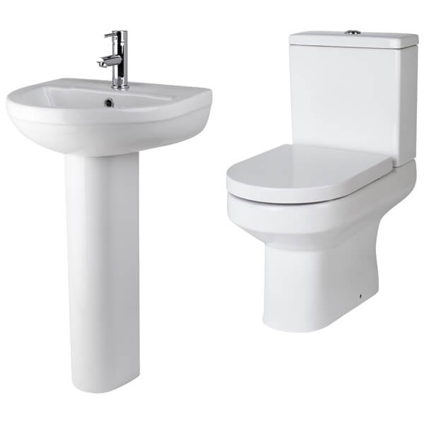 Alternate image of Nuie Harmony White Contemporary Cloakroom Suits - Toilet and Basin Set
