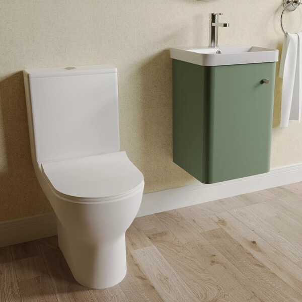 Alternate image of Nuie Deco Contemporary Wall Hung Cloakroom Furniture Pack with Toilet and Tap