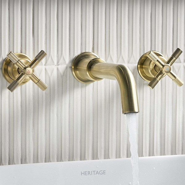 Alternate image of Bristan Cruzar Contemporary 3 Hole Basin Mixer Tap - Curved Spout - Wall Mounted
