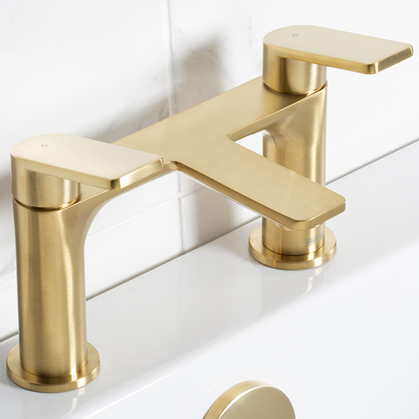 Alternate image of Bristan Frammento Bridge Bath Mixer Tap - Flat Handles and Spout - Deck Mounted