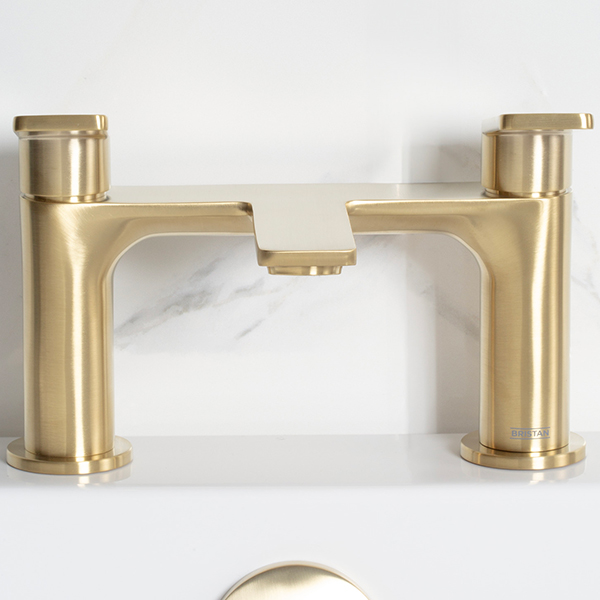 Alternate image of Bristan Frammento Bridge Bath Mixer Tap - Flat Handles and Spout - Deck Mounted