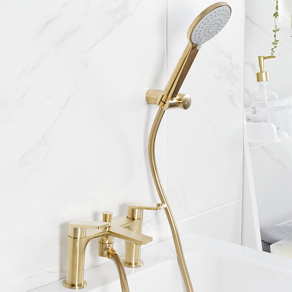 Alternate image of Bristan Frammento Bridge Bath Mixer Tap - Flat Handles and Spout - Deck Mounted
