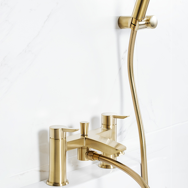 Alternate image of Bristan Frammento Bridge Bath Mixer Tap - Flat Handles and Spout - Deck Mounted