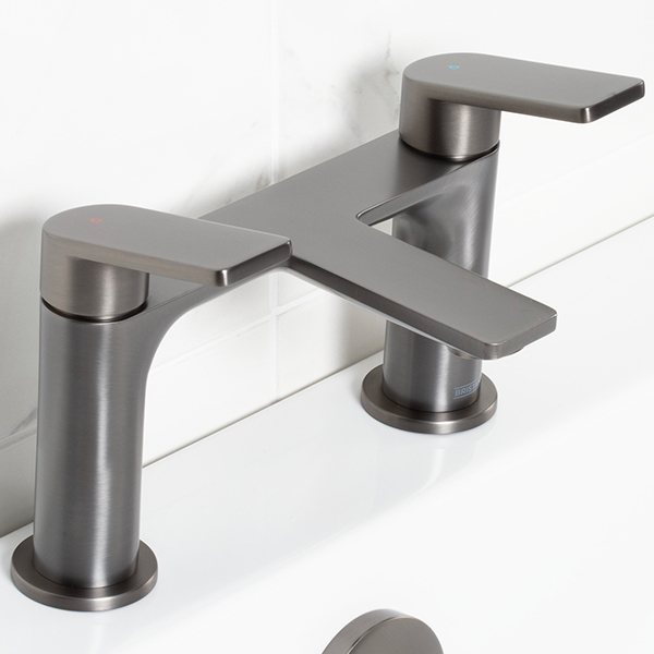 Alternate image of Bristan Frammento Bridge Bath Mixer Tap - Flat Handles and Spout - Deck Mounted