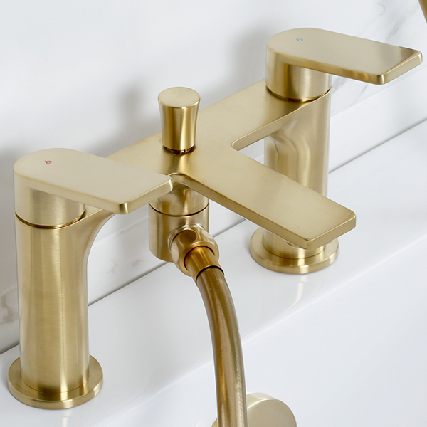 Alternate image of Bristan Frammento Bridge Bath Mixer Tap - Flat Handles and Spout - Deck Mounted