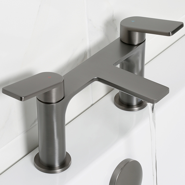 Alternate image of Bristan Frammento Bridge Bath Mixer Tap - Flat Handles and Spout - Deck Mounted
