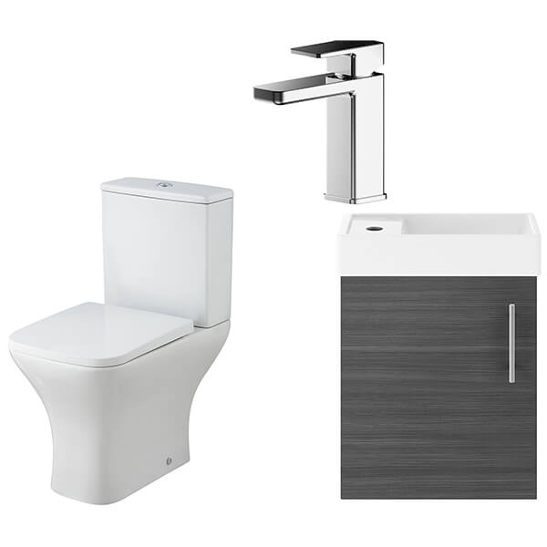 Alternate image of Nuie Deco Contemporary Wall Mounted Vanity Unit with Toilet Pack