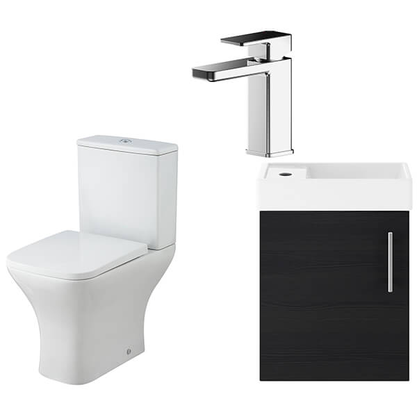 Alternate image of Nuie Deco Contemporary Wall Mounted Vanity Unit with Toilet Pack