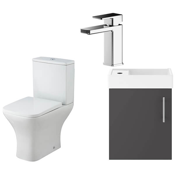 Alternate image of Nuie Deco Contemporary Wall Mounted Vanity Unit with Toilet Pack