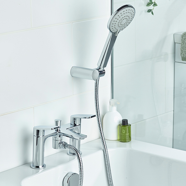 Alternate image of Bristan Frammento Bridge Bath Mixer Tap - Flat Handles and Spout - Deck Mounted