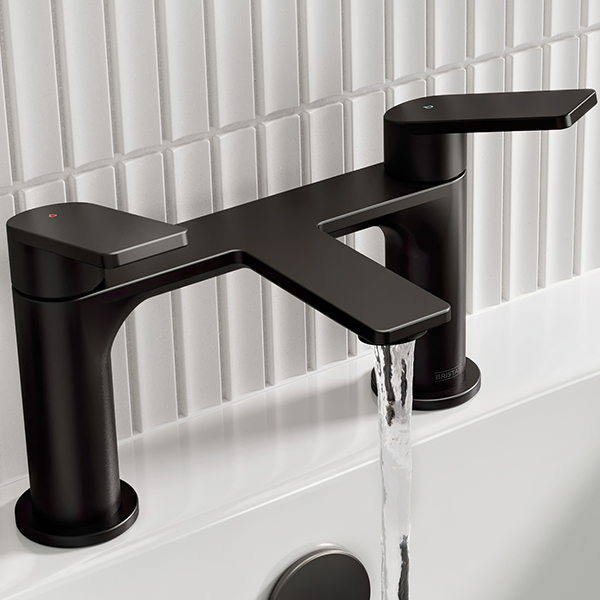Alternate image of Bristan Frammento Bridge Bath Mixer Tap - Flat Handles and Spout - Deck Mounted