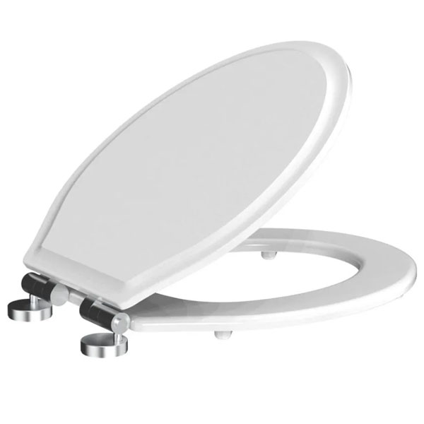 Roper Rhodes Harrow Wooden Soft Close White Toilet Seat - 375 x 430mm