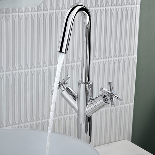 Additional image of Bristan Altum Tall Basin Mixer Tap with Clicker Waste - Deck Mounted - 450mm High