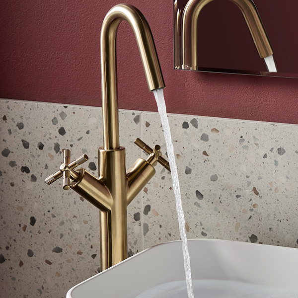 Alternate image of Bristan Altum Tall Basin Mixer Tap with Clicker Waste - Deck Mounted - 450mm High