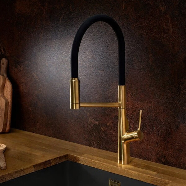 Alternate image of Clearwater Alasia Semi-Pro Pull Out Kitchen Sink Tap with Detachable Swivel Spout - Stick Handle