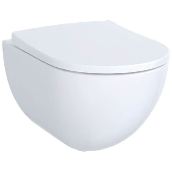 Geberit Aniara Wall Hung Washdown Rimless Toilet with Soft-Close Seat - 355 x 510mm