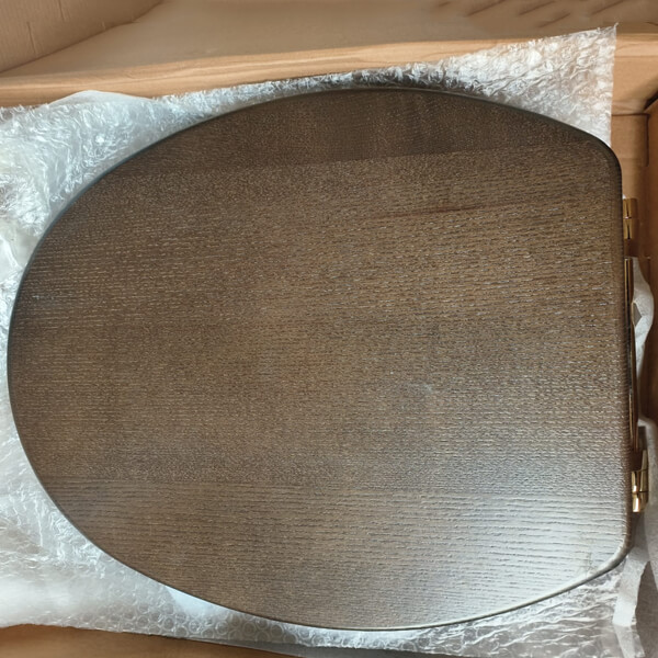 Additional image of Silverdale Luxury Wooden Toilet Seat with Incalux Hinges - 370 x 415mm - Ex Display