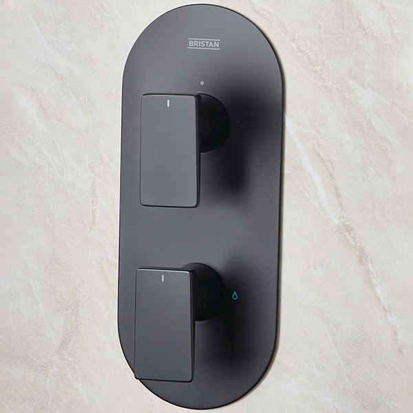Alternate image of Bristan Tangram Thermostatic Concealed Shower Valve with Fixed Head and Handset Kit