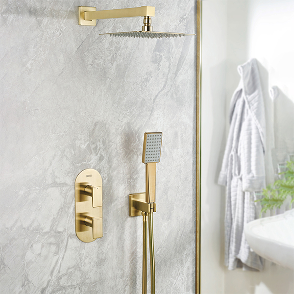 Alternate image of Bristan Tangram Thermostatic Concealed Shower Valve with Fixed Head and Handset Kit