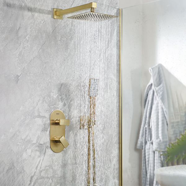 Alternate image of Bristan Tangram Thermostatic Concealed Shower Valve with Fixed Head and Handset Kit