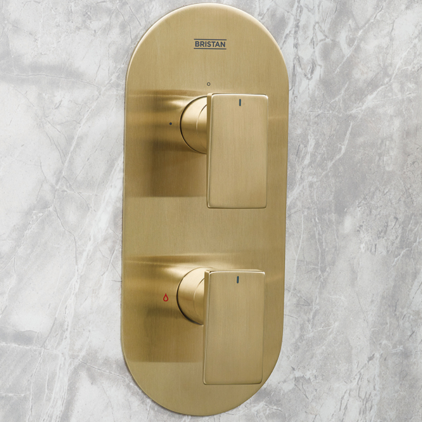 Alternate image of Bristan Tangram Thermostatic Concealed Shower Valve with Fixed Head and Handset Kit