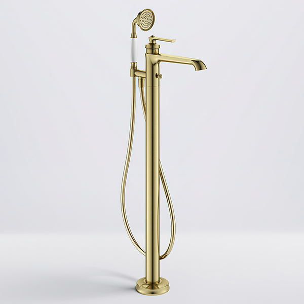 Alternate image of Flova Liberty Floorstanding Bath Mixer Tap with Shower Handset and Hose - Lever Handle