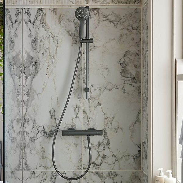 Alternate image of Vado Safari Contemporary Round Shower Rail Kit with Handset - 680mm High