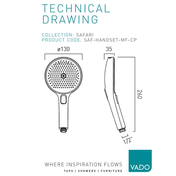 Technical drawing QS-V116292 / SAF-HANDSET-MF-CP