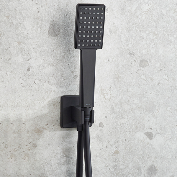 Alternate image of Bristan Cobalt Matt Black Concealed Thermostatic Shower Valve with Fixed Head and Handset