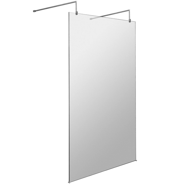 Alternate image of Hudson Reed Frameless Wetroom Shower Screen with Support Arms and Feet - 1950mm High