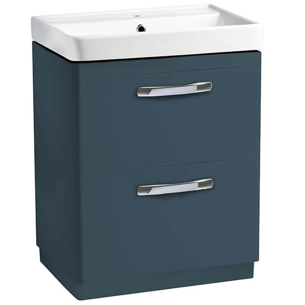 Tavistock Compass Floorstanding Vanity Unit with Basin and Handles 604 x 840 - Two Drawer