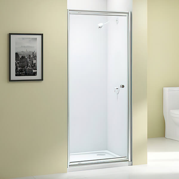 Merlyn Ionic Source Clear Glass Pivot Shower Door with Magnetic Seals 1850mm High - Aluminium Frame