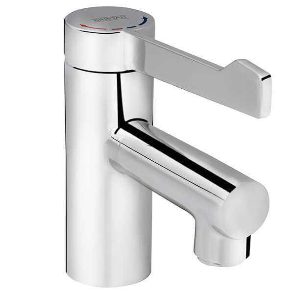 Bristan Solo Commercial Chrome Finish Basin Mixer Tap with Long Spout - Lever Handle - Deck Mounted
