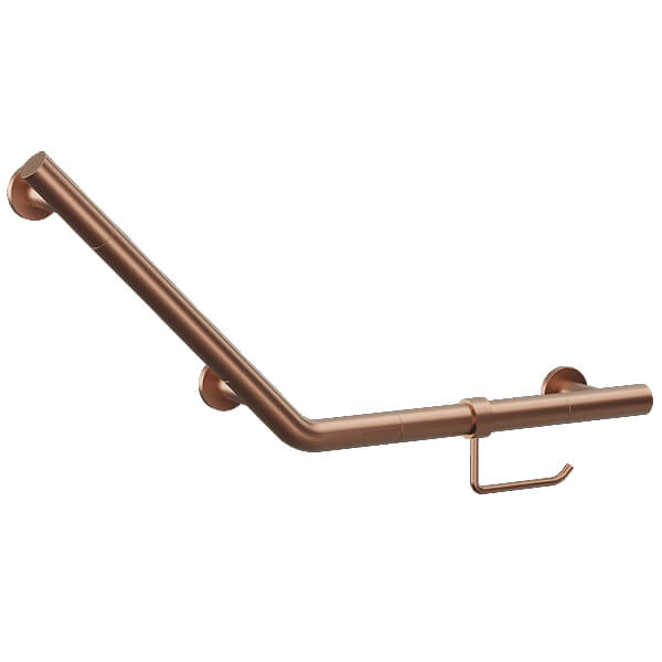 Crosswater Angled Grab Bar With WC Roll Holder