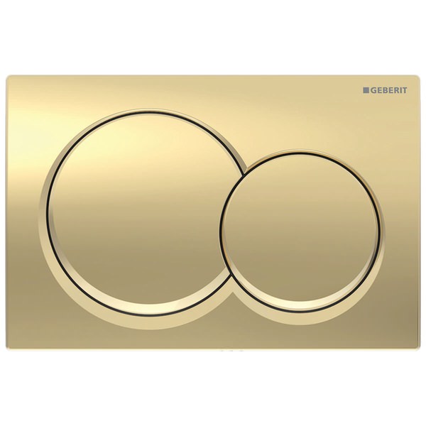 Geberit Alpha01 Rectangular Dual Flush Plate with Round Buttons - 213 x 142mm