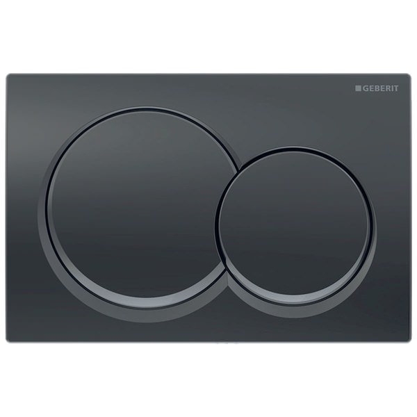 Geberit Alpha01 Rectangular Dual Flush Plate with Round Buttons - 213 x 142mm