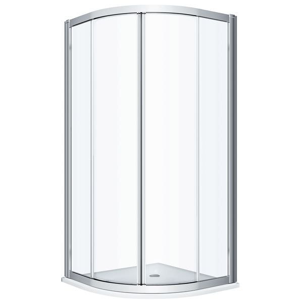 Twyford Geo 6mm Thick Clear Glass Quadrant Shower Enclosure With