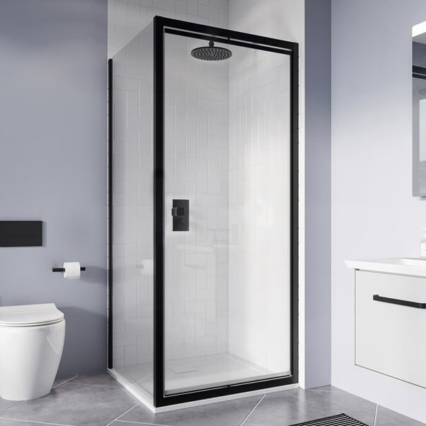 Crosswater Clear-6 Reversible Bi-Fold Shower Door 1950mm High - Aluminium Frame