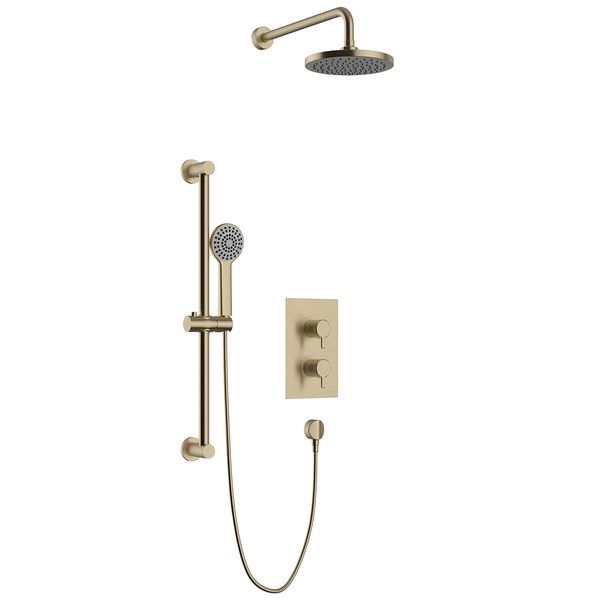Heritage Dartmouth 2 Outlet Thermostatic Valve With Shower Head And Flexible Rail Kit