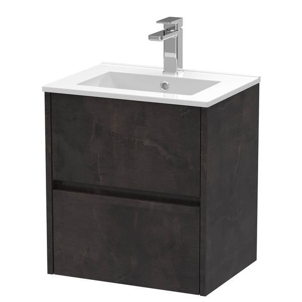 Hudson Reed Havana Wall Mounted Vanity Unit with Basin 579mm High - Two Drawer
