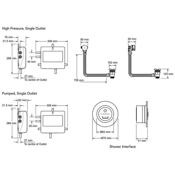 Mira Mode Chrome Digital Bath Filler 1.1980.009.