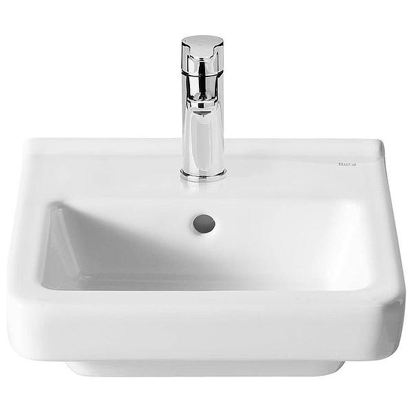 Roca Dama-N Compact White Wall Hung Basin With 1 Tap Hole
