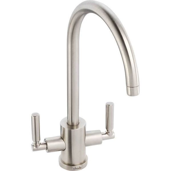 Abode Atlas Contemporary Kitchen Mixer Tap with Curved Anti-Splash Spout - Stick Handles