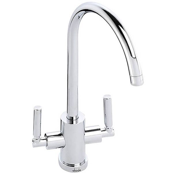 Abode Atlas Contemporary Kitchen Mixer Tap with Curved Anti-Splash Spout - Stick Handles