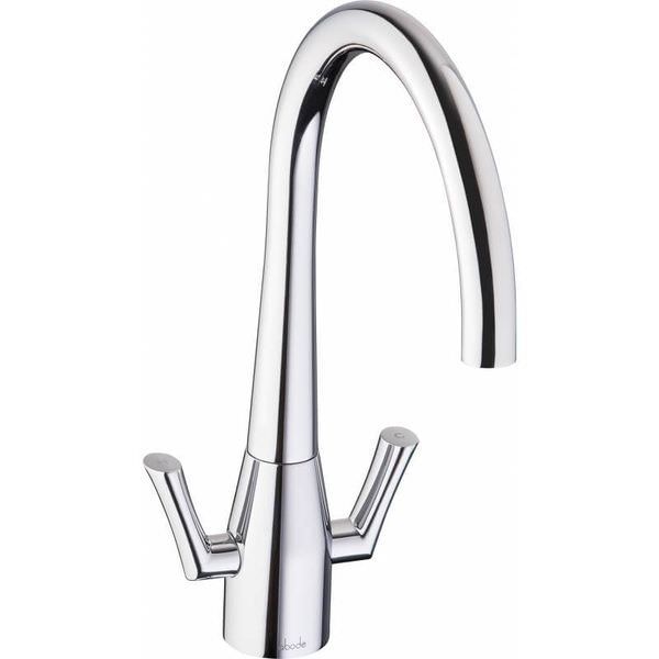 Abode Fluid Contemporary Kitchen Mixer Tap with Swan Neck Spout - Lever Handles