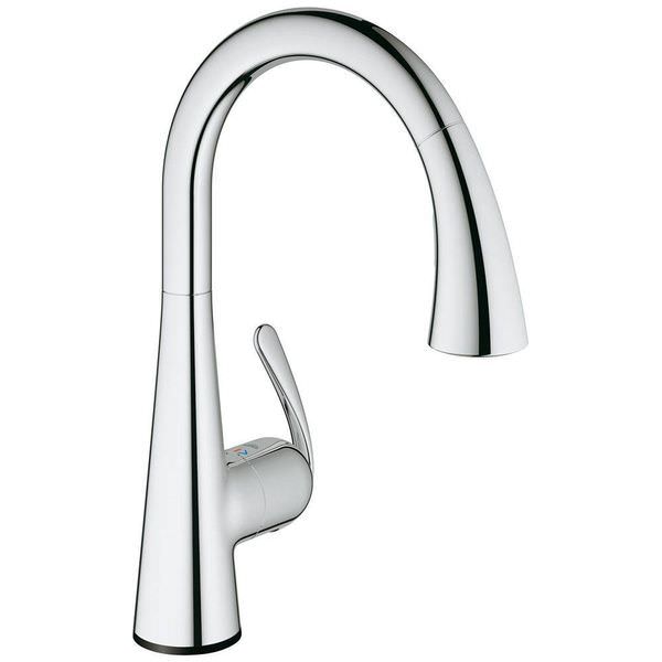 Grohe Zedra Pull-Out Kitchen Sink Mixer Tap with Swivel Spout - Touch Start