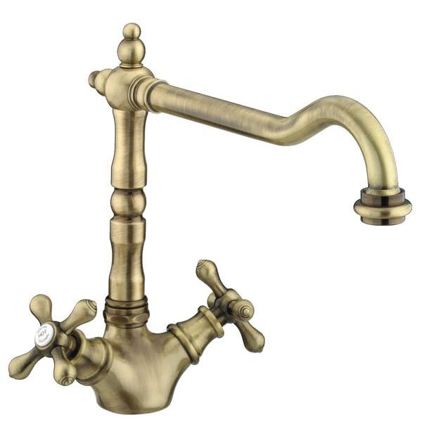 Bristan Colonial Easyfit French Provincial Style Kitchen Mixer Tap - Crosshead Handles